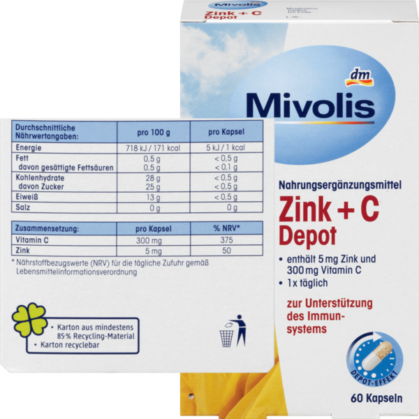 Mivolis Vitamine C met Zink -  60 St. 37 g