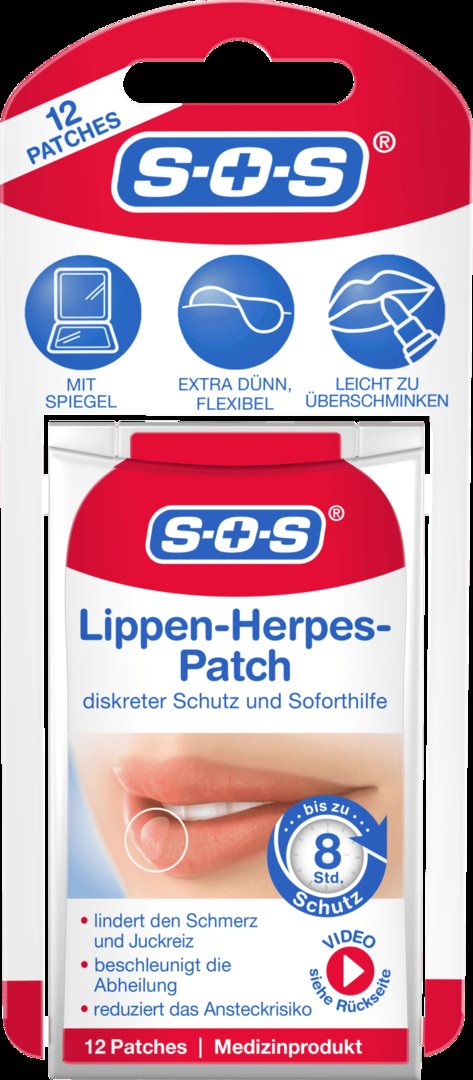 SOS koortslip patch 12 stuks - Koortslip Behandelen - koortslip Zalf