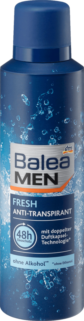 Balea MEN Deo Spray Deodorant Zonder Alcohol Anti-Transpirant Fresh 200 ml