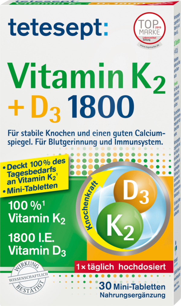 Tetesept Vitamine K 2 + D3 Minitabletten 30st