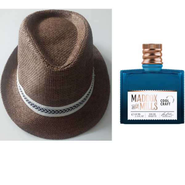 Maddox&Mills Cool Craft EdT, 60 ml met hoed - Herenhoed - Zomerhoed - Heren Geschenk - Kados