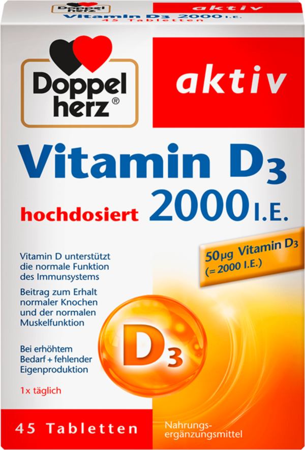 Doppelherz Aktiv Vitamin D3 2000 I.E. 45 Tabletten