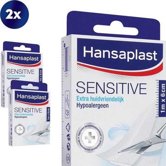 Hansaplast Sensitive Pleisters - 2 x 1m x 6cm - Voordeelverpakking