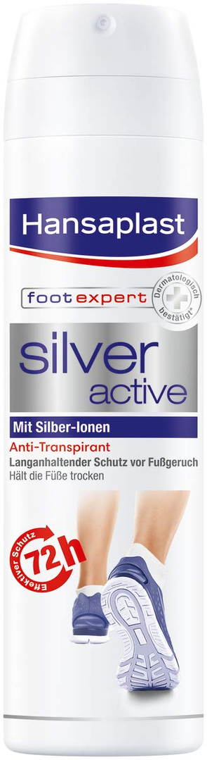 Hansaplast Voetdeodorant anti-Transpirant Silver Active 150 ml