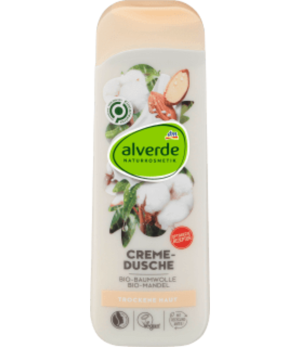Alverde Crème Douche Biologische Katoen Amandel 250 ml