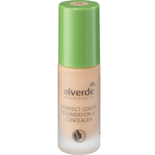 Alverde Perfect Cover Foundation & Concealer Caramel 40, 20 ml