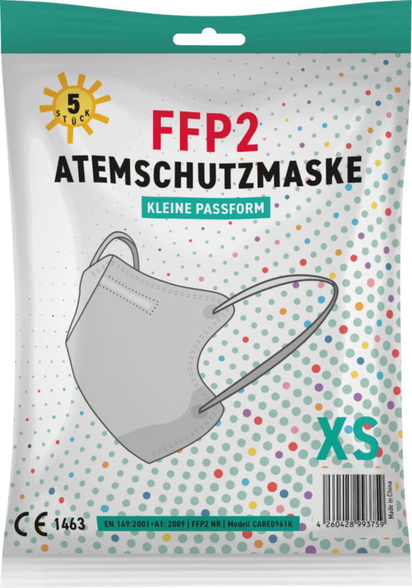 Mondkapjes FFP2 Kind  Duitsland Type 2 - 5 Stuks