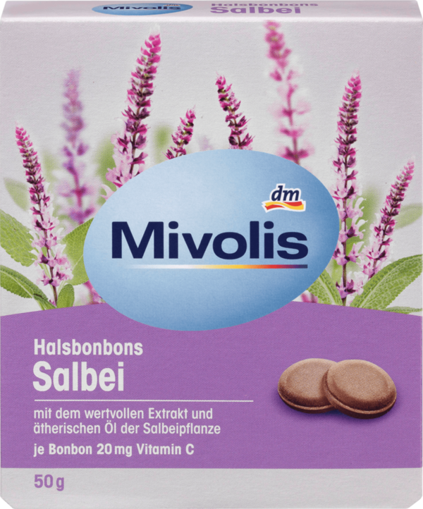 Mivolis Halsbonbons Salbei - Keelsnoepjes Met Salie  50 g