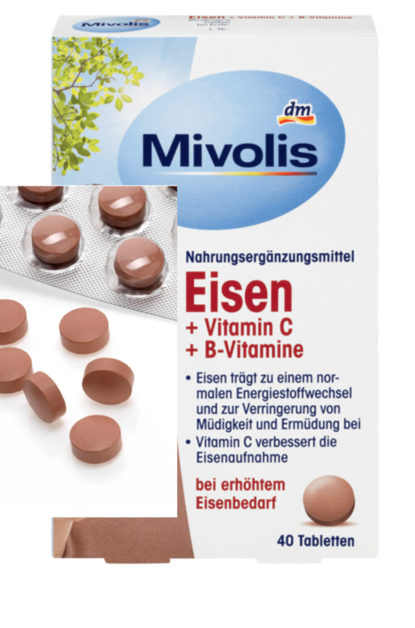 Mivolis IJzer + Vitamine C + B-Vitamines Tabletten 40 Stuks