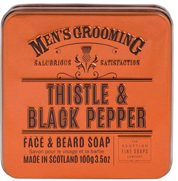 Gezicht en Baardzeep Thistle Black Pepper | Men's Grooming 100 gram