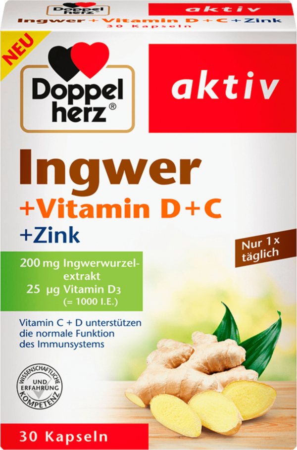 Doppelherz  Vitamine D, C & Zink (30 Kapseln)