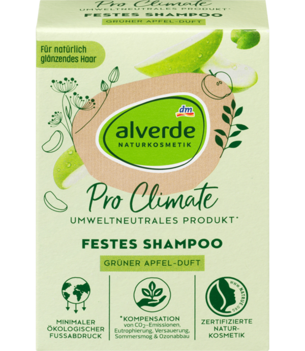 Alverde Pro Climate Solid Shampoo Bar Groene Appel 60g