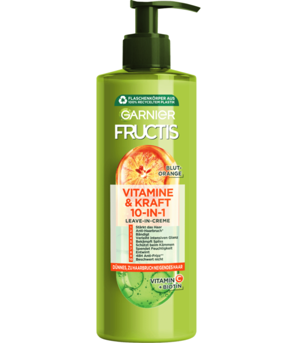 Garnier Fructis Haarkuur Vitamine & Strength 10-in-1 Leave In Cream, 400 ml