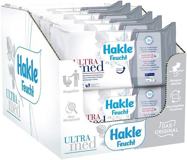 Hakle Feucht Ultra med in verpakking van 12 stuks (12 x 42 vellen)