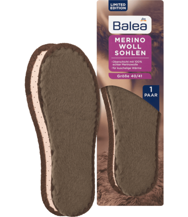Balea Merino Wollen Inlegzolen 40-41  (1 Paar), 2 St